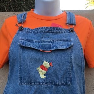 Winnie the Pooh embroidered overalls